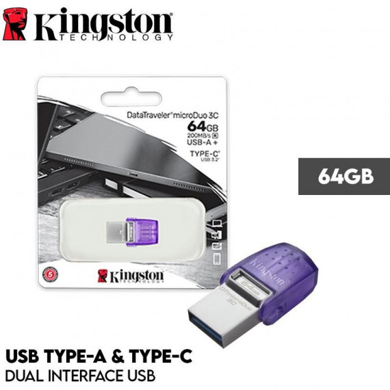 Pendrive Kingston DataTraveler microDuo 3C 64GB USB-A + USB-C 3.2