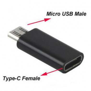 Adaptador Compatible USB Tipo C Hembra a Micro USB Macho
