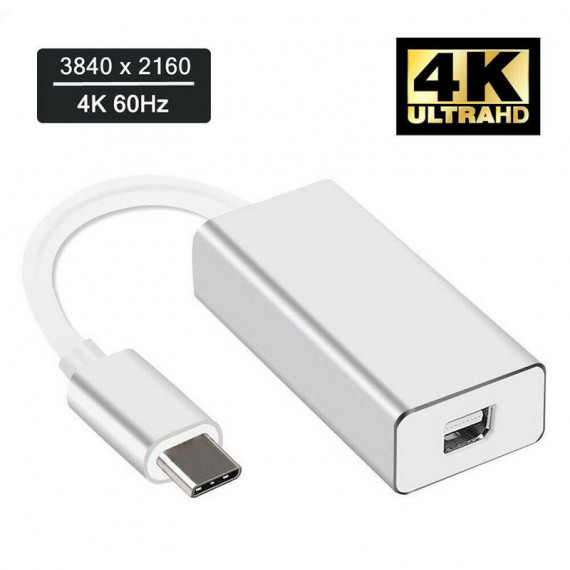 Adaptador USB-C a Mini DisplayPort Hembra (20cm)