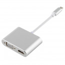 Adaptador USB-C 4 en 1 a HDMI 4K y VGA - Hub Multipuerto