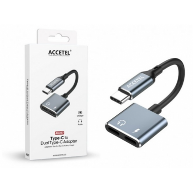 Adaptador Accetel USB-C a Doble USB-C AU257