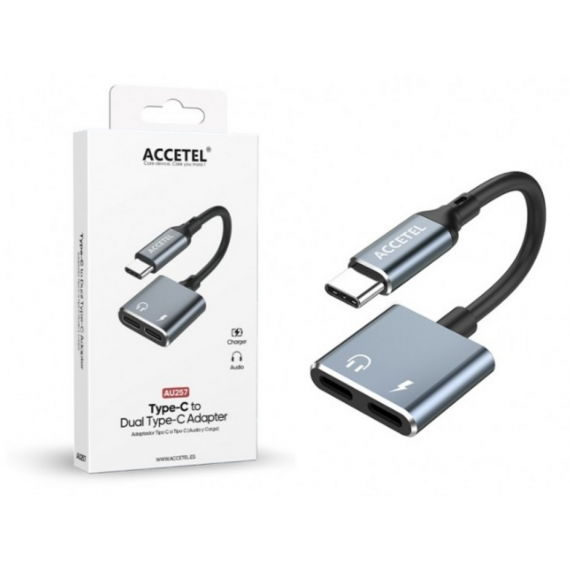 Adaptador Accetel USB-C a Doble USB-C AU257