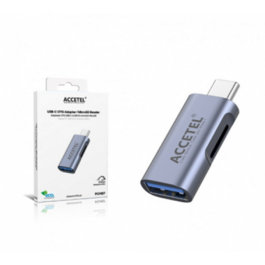 Adaptador Accetel USB-C a USB 3.0 con Lector MicroSD PCH107