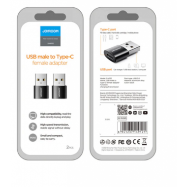 Adaptador JOYROOM USB Macho a Type-C Hembra 3.0 S-H152 (Paquete de 2)