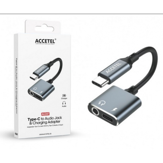 Adaptador de Audio Accetel USB-C a Jack 3.5mm AU247