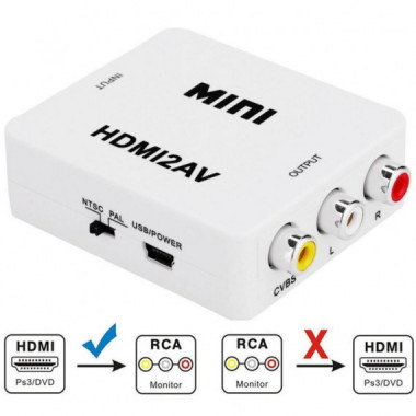 Adaptador Convertidor de Se&ntilde;al HDMI a RCA (AV Compuesto)