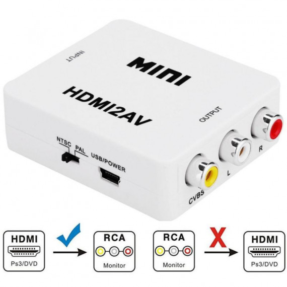 Adaptador Convertidor de Señal HDMI a RCA (AV Compuesto)