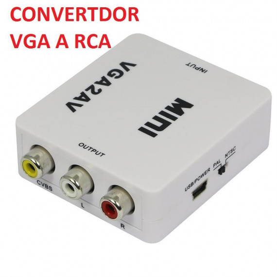 Adaptador Convertidor de Video VGA a RCA y S-Video