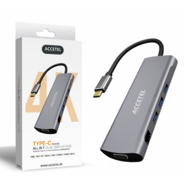 Adaptador Hub USB-C Multifunci&oacute;n 10 en 1 Accetel PCH210S