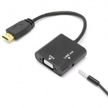 Convertidor HDMI a VGA con Audio (20cm)
