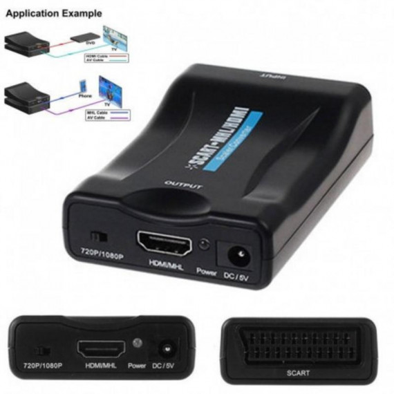 Adaptador Convertidor Euroconector SCART a HDMI