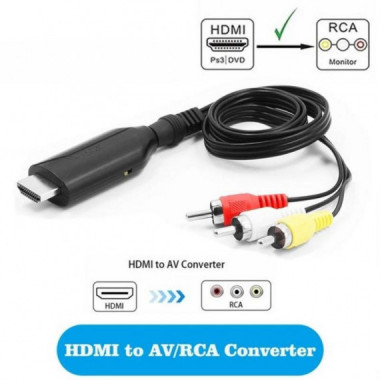 Cable Convertidor HDMI a AV (3 RCA) de 1 Metro