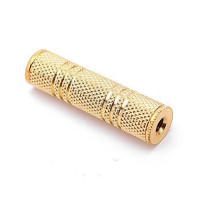 Adaptador Jack 3.5 mm Hembra a Jack 3.5 mm Hembra Konnoc Dorado