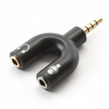 Adaptador Jack Macho 3.5mm a 2 Hembras (Auriculares + Micr&oacute;fono) QH C1190