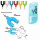 Adaptador Jack Macho 3.5mm a 2 Hembras (Auriculares + Micrófono) QH C1190