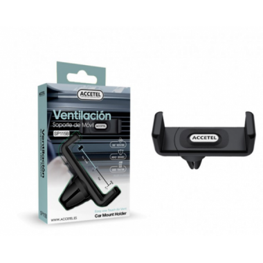 Soporte de M&oacute;vil Universal para Coche ACCETEL SP115B (Salida de Aire, Negro)