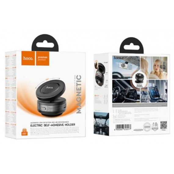 Soporte de Teléfono HOCO H87 Magnético Eléctrico con Ventosa, Negro