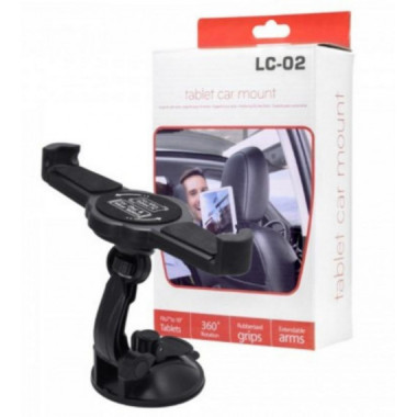 Soporte de Tableta para Coche con Rotaci&oacute;n 360&deg; LC-02 Negro (para Tablets de 7 a 10 Pulgadas)