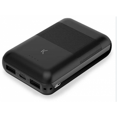 Power Bank Ksix Mini 10000 mAh 10W con Cable USB-A USB-C Negro BXBA10000SM02