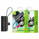 Power Bank Bavin PC013 5000 mAh con Cables Lightning, USB-C y Salida USB-A