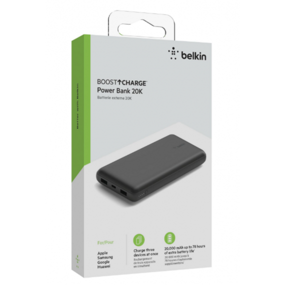 Powerbank Belkin BOOST CHARGE 20000 mAh USB-C/USB-A (Negro)