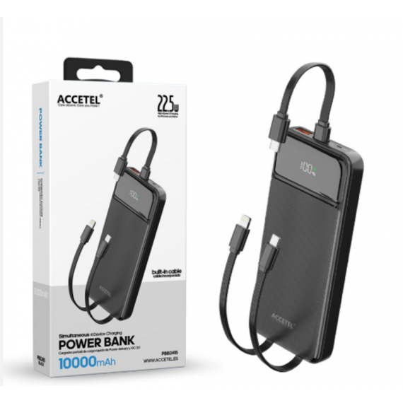 Power Bank Accetel Carga Rápida 10000mAh 22.5W PD+QC3.0 Negro PBB2415B