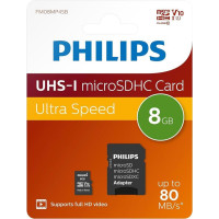 Tarjeta de Memoria PHILIPS Microsd 8GB Clase 10 (FM08MP45B)