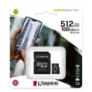 Tarjeta de Memoria Micro SD Kingston Canvas Select Plus 512GB con Adaptador SD