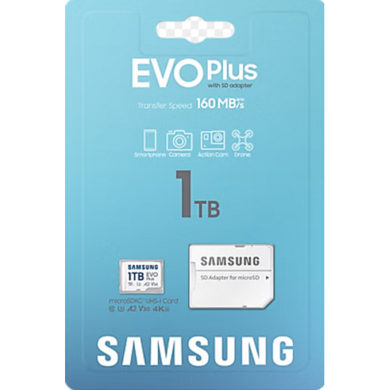 Tarjeta de Memoria microSDXC Samsung EVO Plus 1TB (con Adaptador SD)