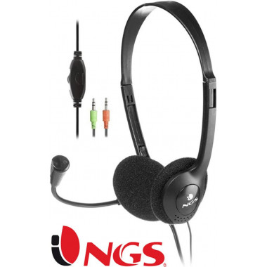 Auricular con Micr&oacute;fono NGS MS103 PRO Negro para PC y Oficina