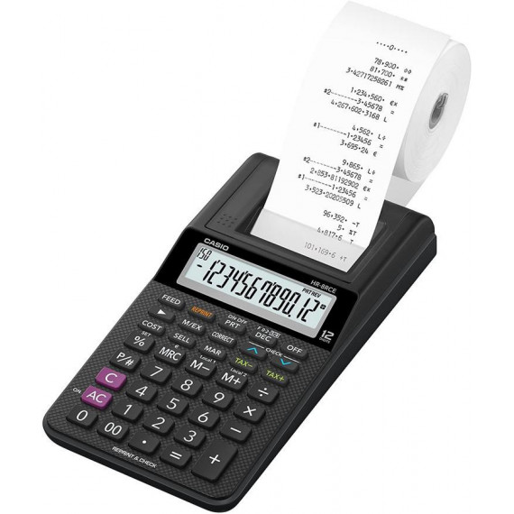 Calculadora de Impresión Casio HR-8RCE con Rollo de Papel y 12 Dígitos
