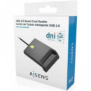 AISENS Lector de Tarjetas Inteligentes DNI Usb 2.0 ASCR-SN06-BK