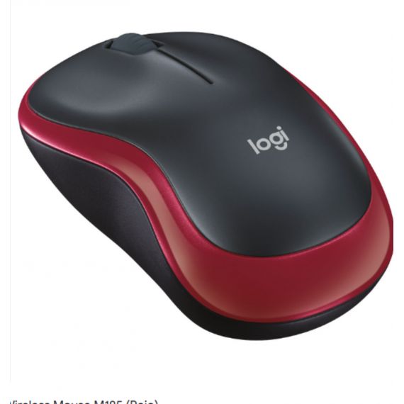 Ratón Logitech M185 Inalámbrico 1000DPI Rojo