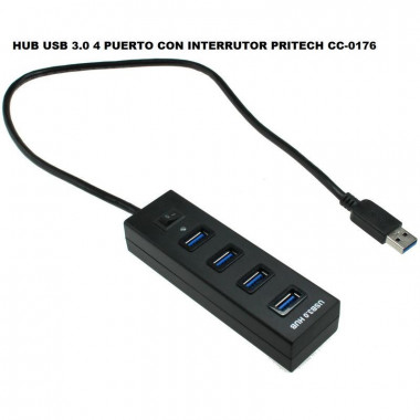 Hub Pritech USB 3.0 de 4 Puertos con Interruptor CC-0176