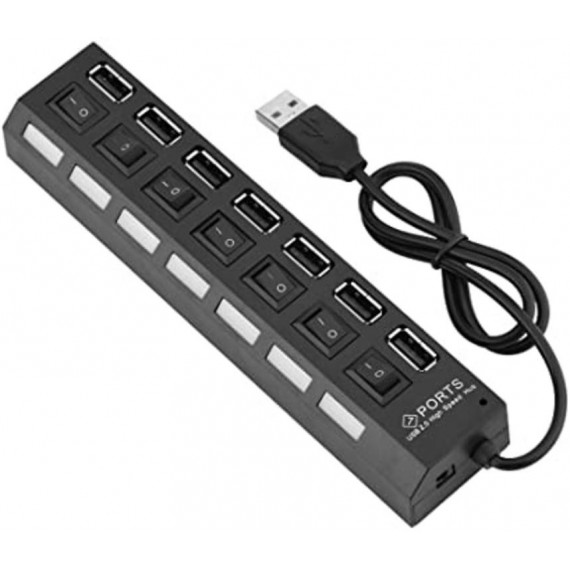 Hub USB 2.0 7 Puertos Mimax con Interruptor Individual