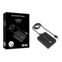 Hub CONCEPTRONIC USB 3.0 de 4 Puertos con Alimentador (C4HUB32)