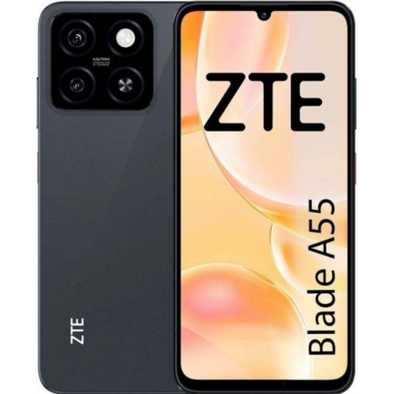 Smartphone ZTE Blade A55, 4GB RAM, 64GB Almacenamiento, Batería 5000mAh, Pantalla 6.75", Cámara 13MP + IA, Negro