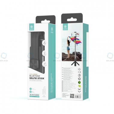 Palo Selfie IKREA con Bluetooth y Tr&iacute;pode para M&oacute;viles (4-7"), 16-74.5 cm WR9092 Negro