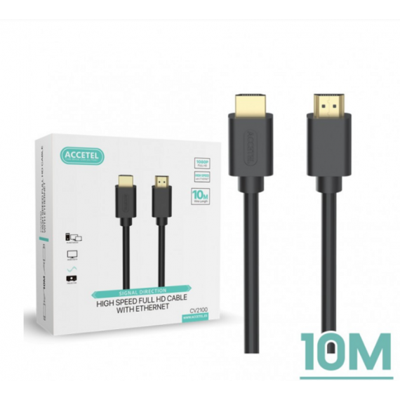 Cable Accetel HDMI a HDMI 1080P PVC 10 Metros CV2100