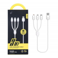 Cable USB 3 en 1 ONEPLUS AU403 con Conectores Micro Usb, Lightning y Tipo C