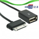 Cable USB OTG Woox Hembra a Samsung Galaxy Tab (30 pines) 20cm