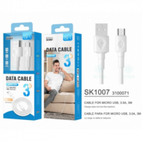 Cable Micro IKREA USB 3.0A 3M OD4.0 Blanco (SK1007)