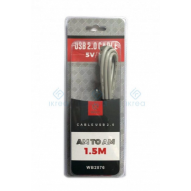 Cable WOOX USB 2.0 Tipo A Macho a Tipo A Macho 1.5m (WB2876)