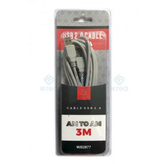 Cable USB WOOX 2.0 Am a Am 3M (WB2879)