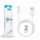 Cable de Datos y Carga Accetel Micro USB 2.1A Blanco 2m (CU2605)