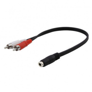 Cable Adaptador Konnoc 2RCA Macho a Jack Hembra 3.5mm de 20cm