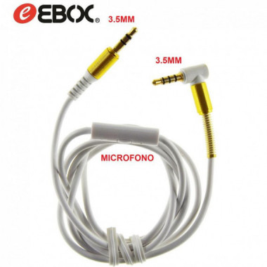 Cable Jack 3.5mm Macho a Jack 3.5mm Macho con Micr&oacute;fono 1 Metro
