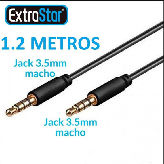 Cable de Audio EXTRASTAR Jack 3.5mm Macho a Jack 3.5mm Macho 1 Metro ST4099B Negro