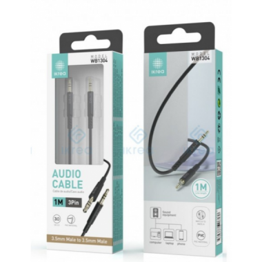Cable de Audio Ikrea WB1304 3.5mm Macho-Macho Negro