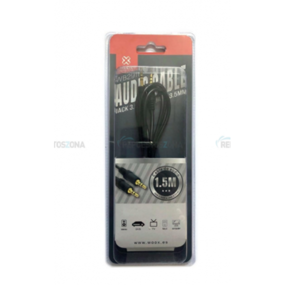 Cable de Audio WOOX 1.5M Jack 3.5MM a Jack 3.5MM Negro (WB2911)